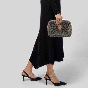 YSL-Vintage Giraffe🦒Clutch-Zip Pouch 🤎